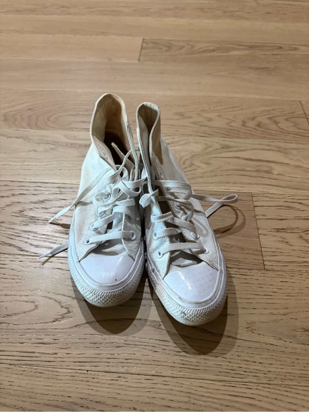 Converse High-Top Sneakers in Off-White Canvas